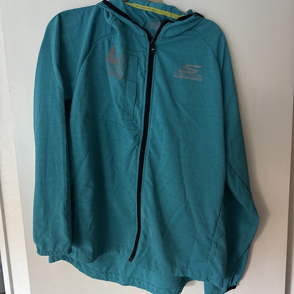 Skechers Performance Windbreaker Womens  Jacket Turquoise Size L